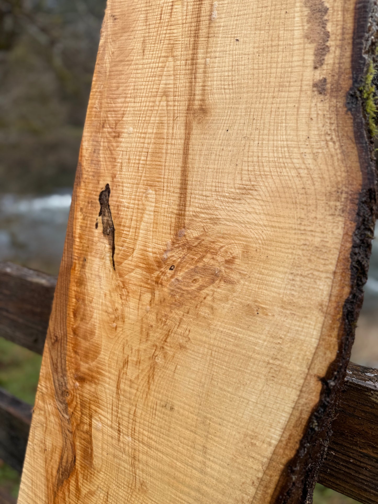 Ash Slab Live Edge - 124" x 13" x 3"