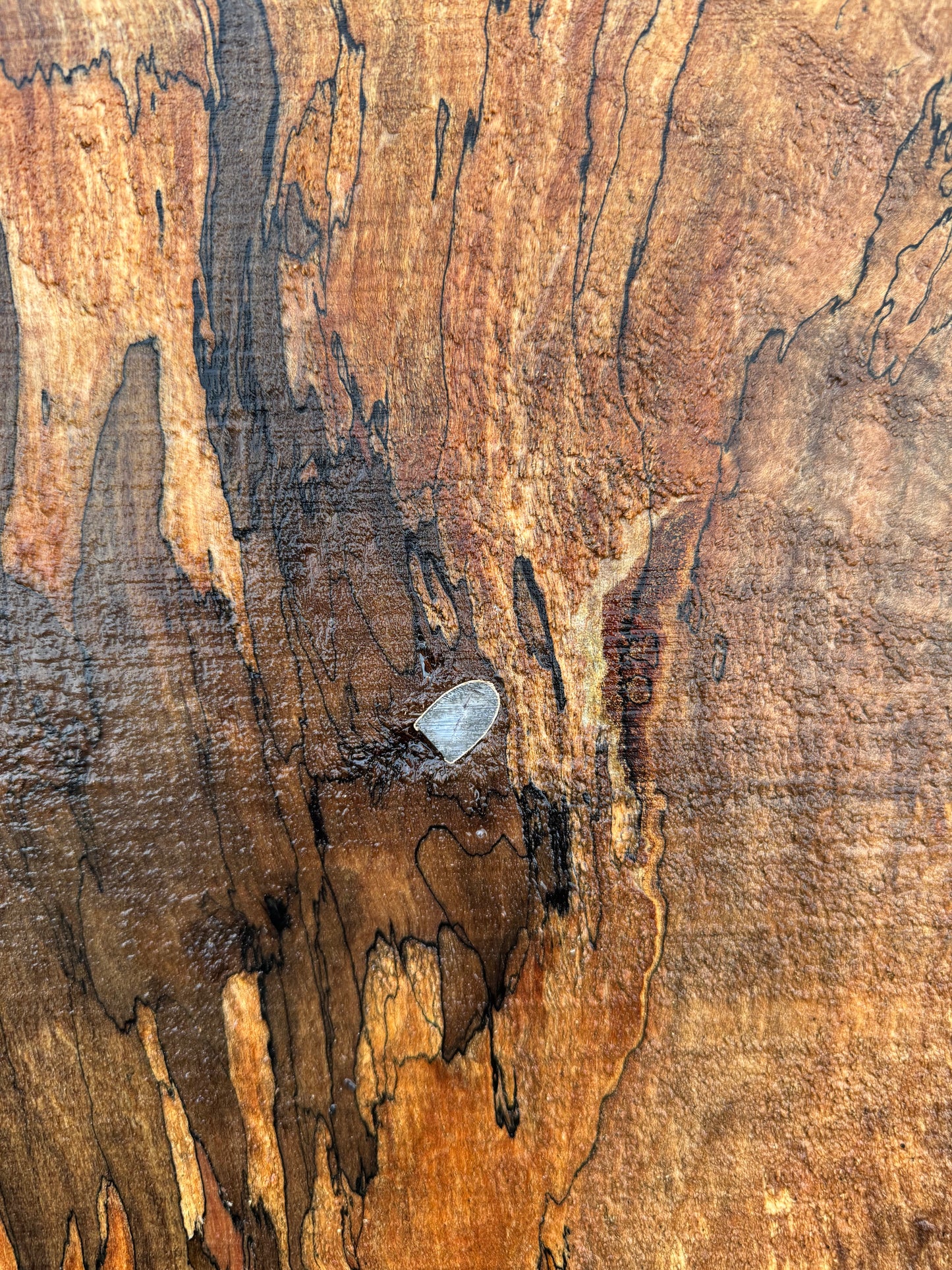 Rare Spalted Maple Slab with Embedded Bullet – 46"x22"x2" - Dry