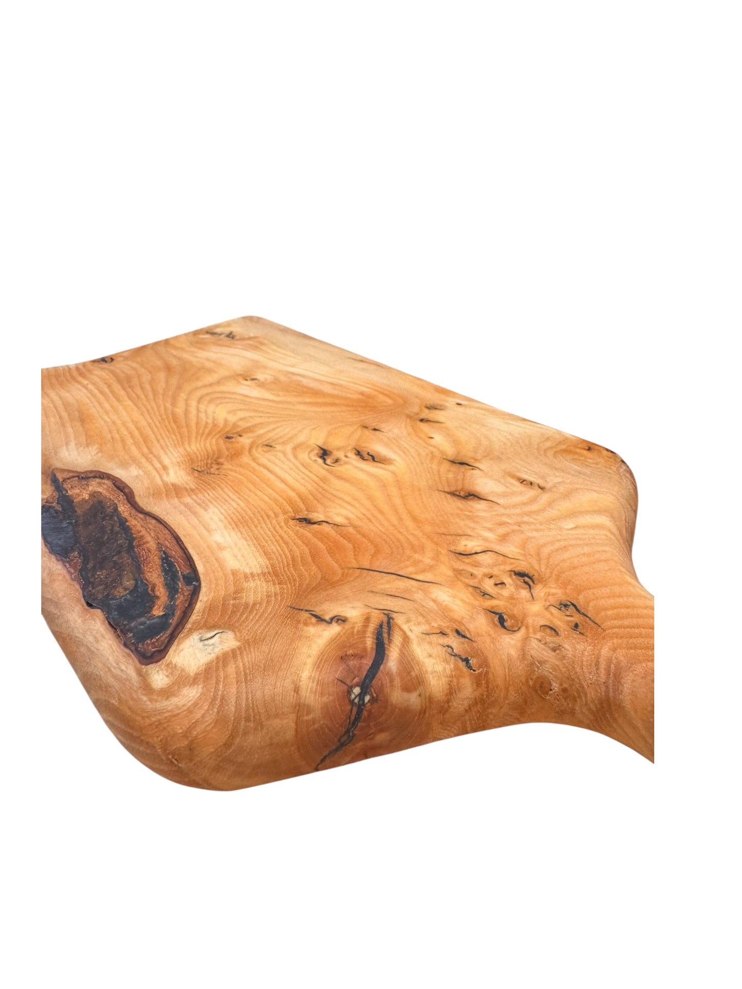 Live Edge Ash Charcuterie Board — 16” × 7.5” × .75” with Black Epoxy