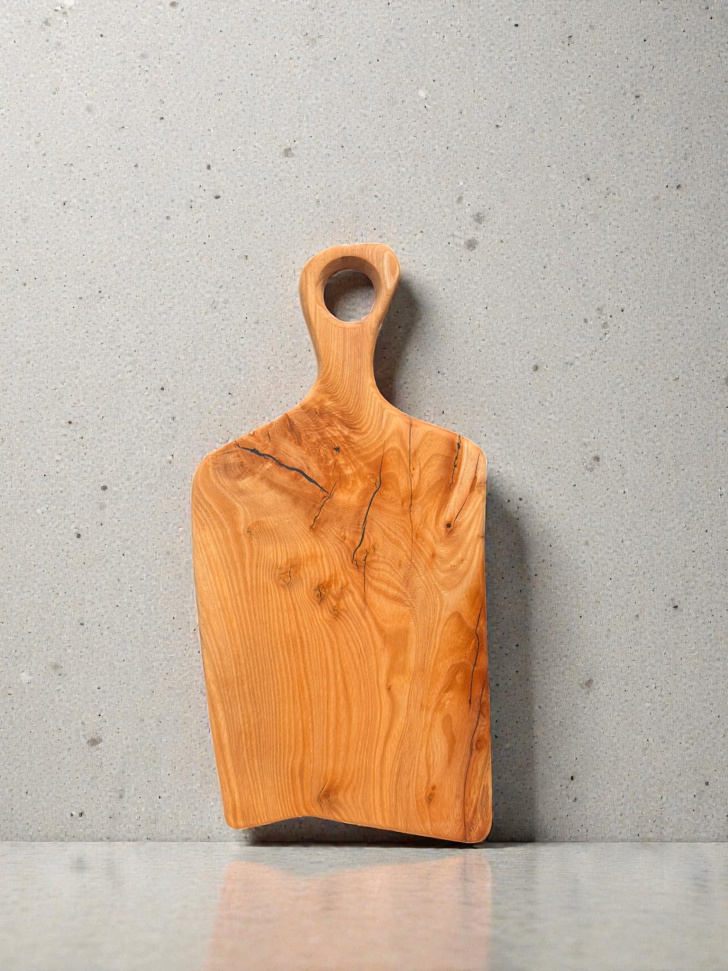 Live Edge Ash Charcuterie Board — 16” × 7.5” × .75” with Black Epoxy