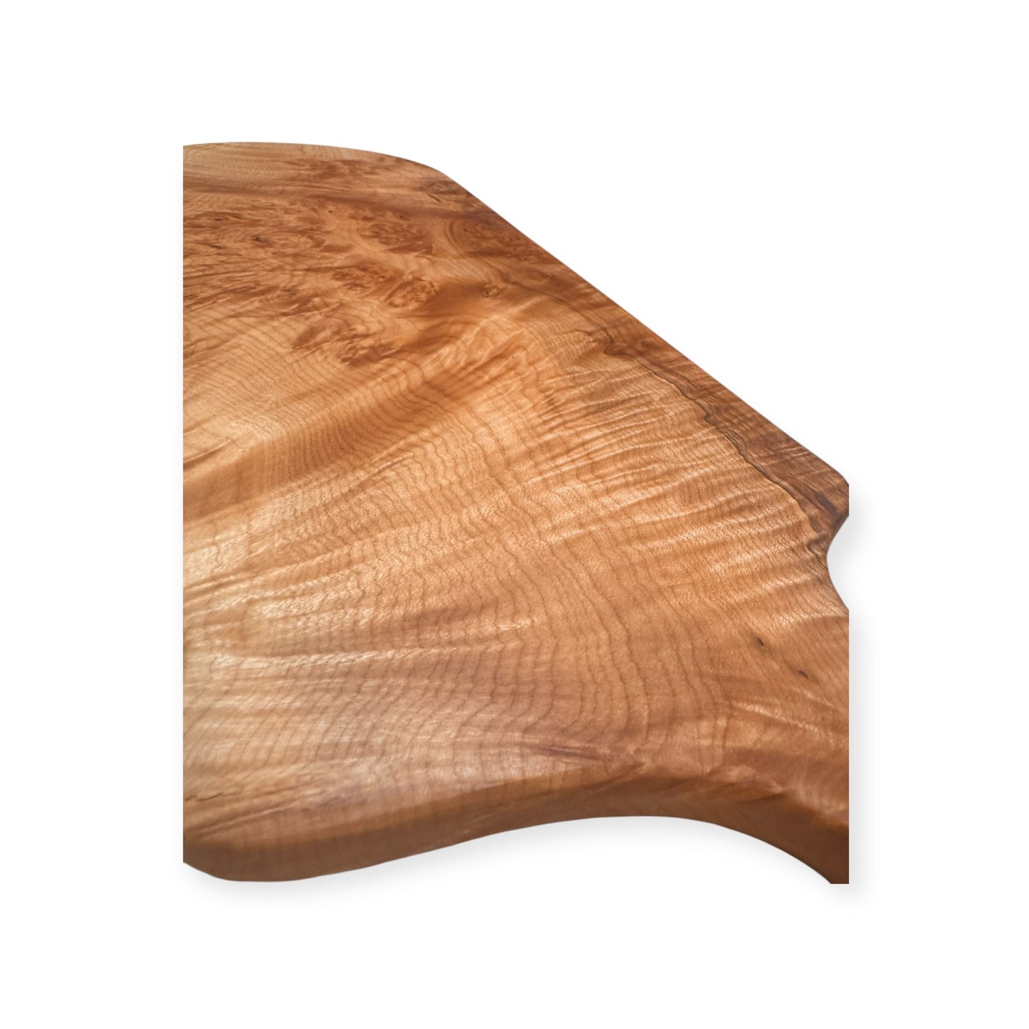 Maple Burl Serving Board — 19” × 7.5” × 5/8”