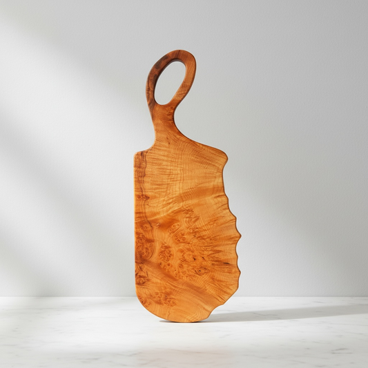 Maple Burl Serving Board — 19” × 7.5” × 5/8”