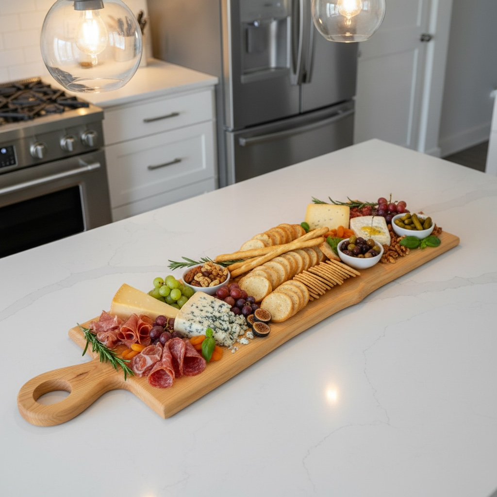Live Edge Ash Serving Board | 40 x 10 Extra-Large Charcuterie Board